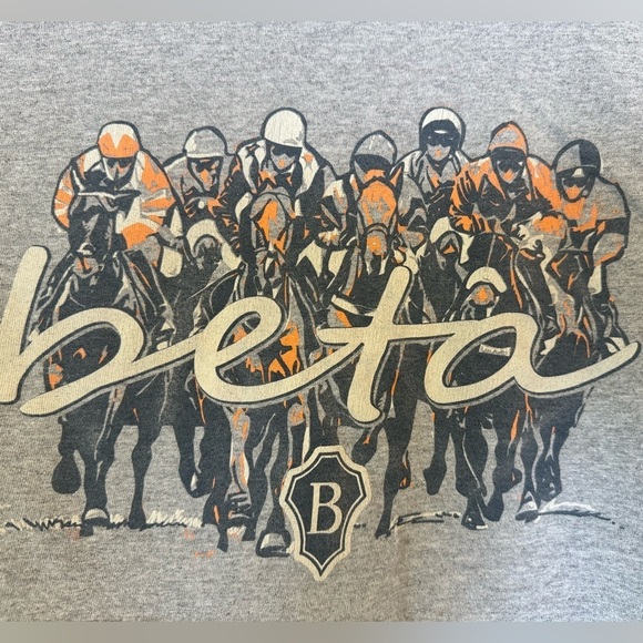 Horse Racing T-Shirt Gray Crop Top Size S Small - Picture 5 of 7